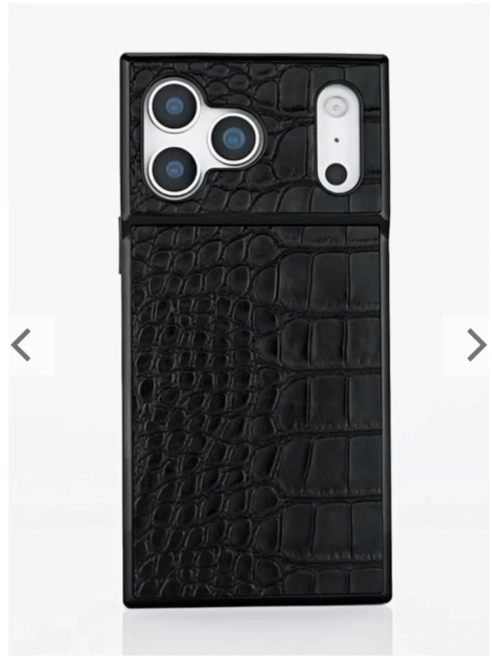 🆕 Flaunt SQUARE iPhone 17 Pro Max Black Crocodile Faux Leather Case!